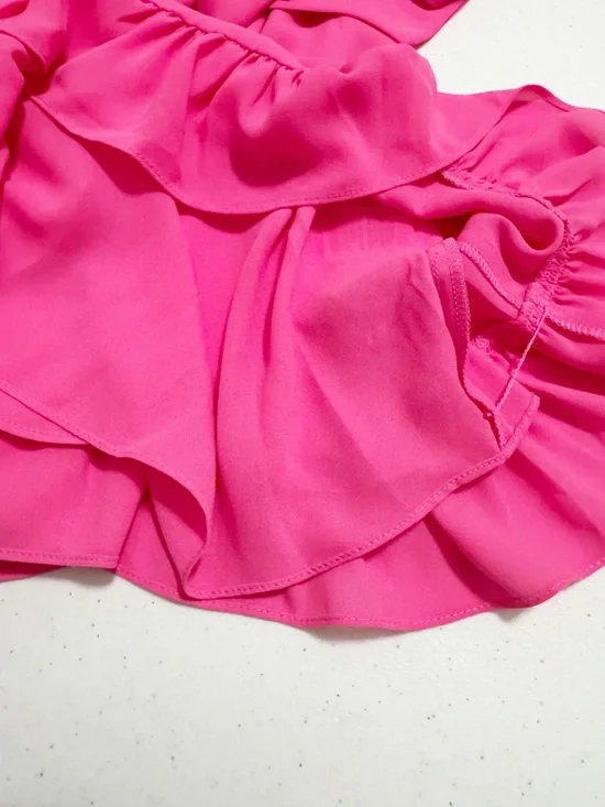 Lilly Pulitzer Alisa Ruffle Wrap Dress Hot Pink 12 - Picture 10 of 16